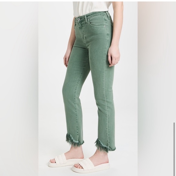 Johnathan Simkhai River High Rise Straight Jeans in Jade. Size 25 - Picture 6 of 8